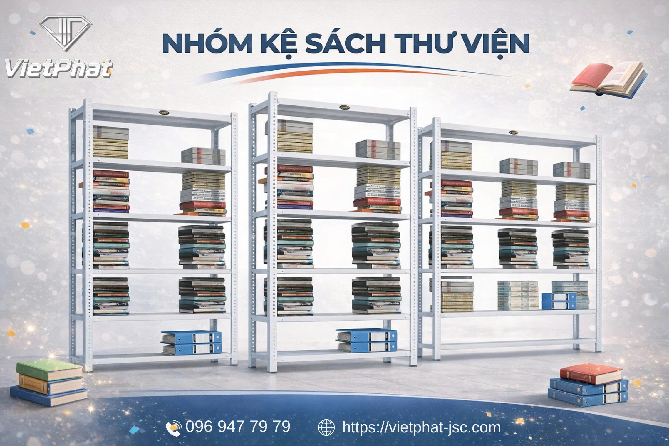 KỆ SÁCH THƯ VIỆN – GIẢI PHÁP LƯU TRỮ HIỆN ĐẠI TỪ VIỆT PHÁT