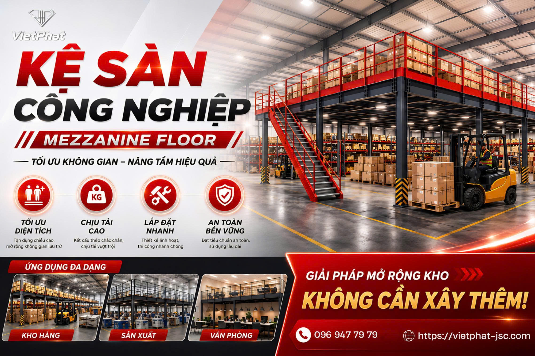 VIỆT PHÁT THI CÔNG KỆ SÀN CÔNG NGHIỆP